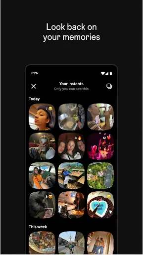 Instants, an Instagram app screenshot