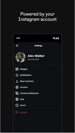 Instants, an Instagram app screenshot