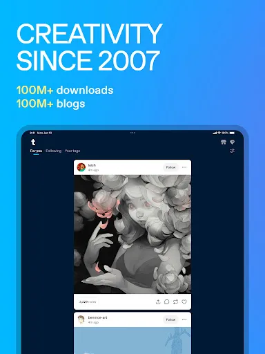 Tumblr Social Media & Art Blog screenshot