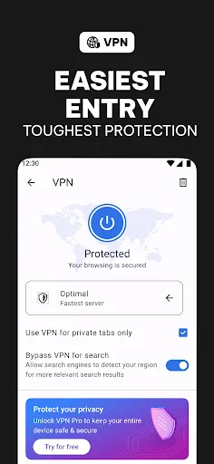 Opera: Private Web Browser screenshot