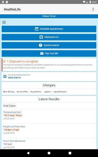 HealtheLife screenshot