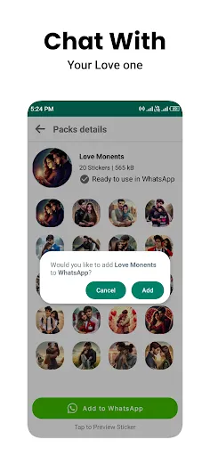Romantic Stickers WASticker.ly screenshot