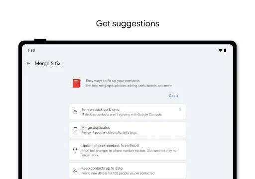 Contacts screenshot