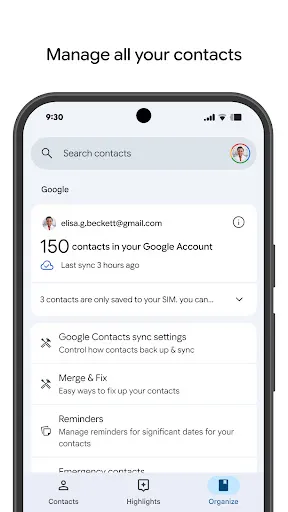 Contacts screenshot