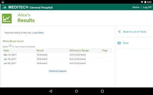 MEDITECH MHealth screenshot