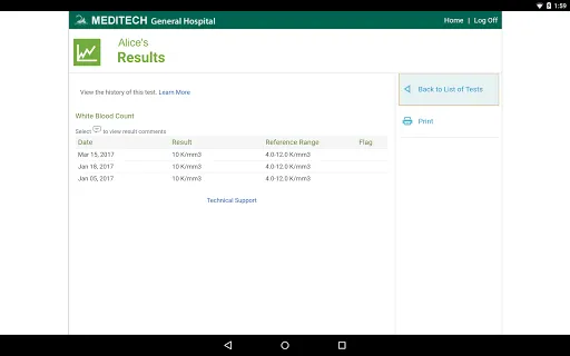 MEDITECH MHealth screenshot