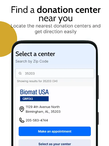 Grifols Plasma Donor Hub screenshot