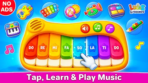 Kids Music: Piano, Xylo, Drums screenshot
