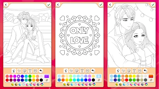 Valentines love coloring book screenshot