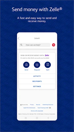Bank of America Mobile Banking screenshot