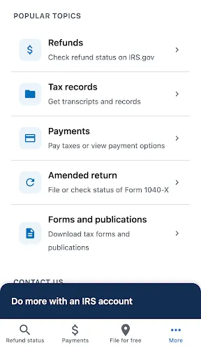 IRS2Go screenshot