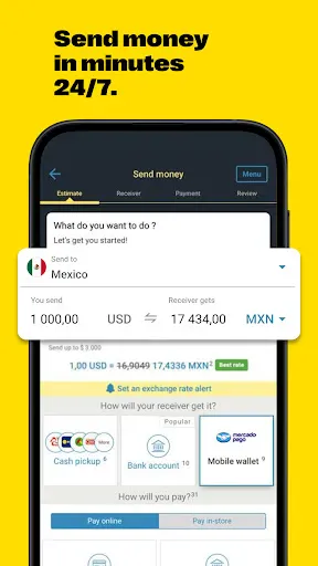 Western Union Send Money Now screenshot