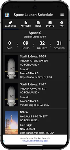 Space Launch Schedule screenshot