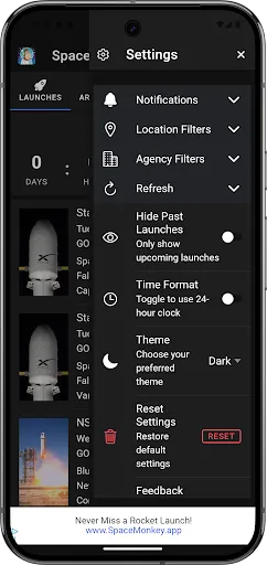 Space Launch Schedule screenshot