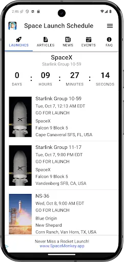 Space Launch Schedule screenshot