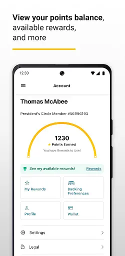 Hertz Rent-a-Car screenshot