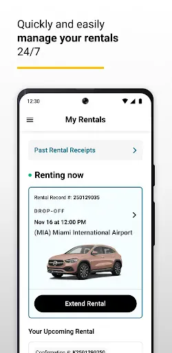 Hertz Rent-a-Car screenshot
