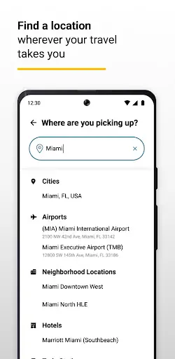 Hertz Rent-a-Car screenshot