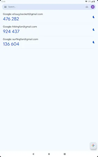 Google Authenticator screenshot