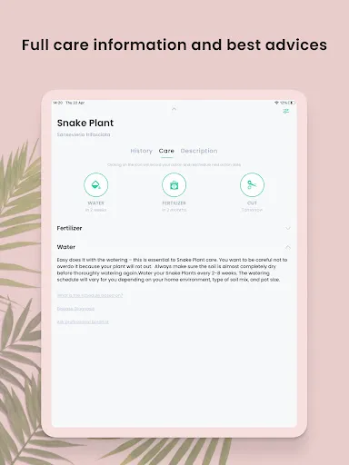 PlantIn Plant Identifier, Care screenshot