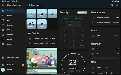 Home Assistant screenshot