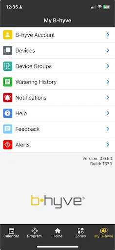 B-hyve screenshot