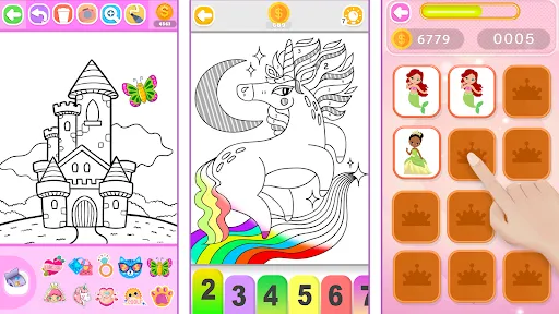Princess Coloring Book Glitter screenshot
