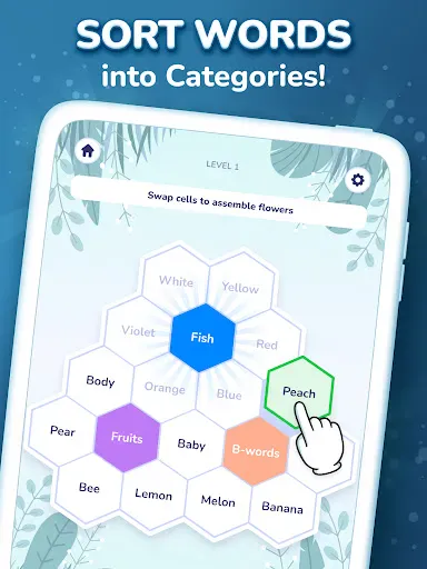 Hexa Words: Sort Associations screenshot