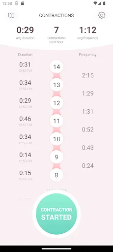 Contraction Timer & Counter 9m screenshot