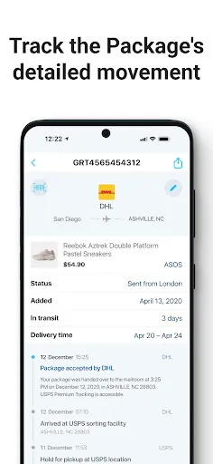 Package Tracker - pkge Mobile screenshot