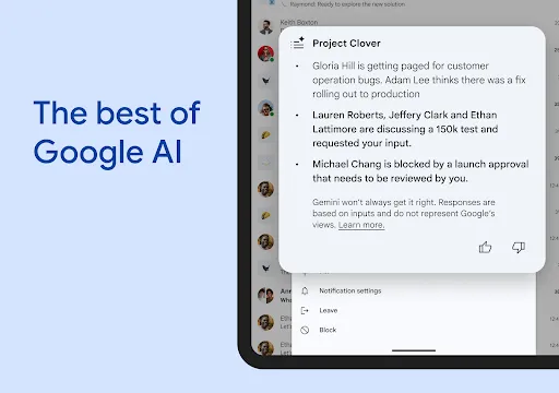 Google Chat screenshot