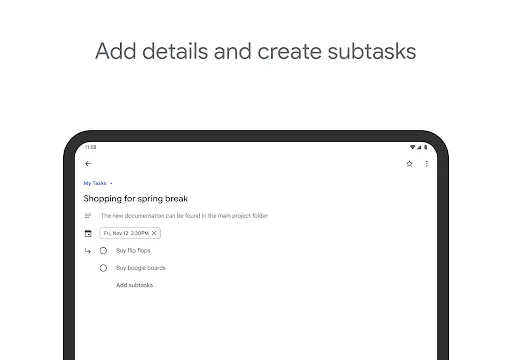 Google Tasks screenshot