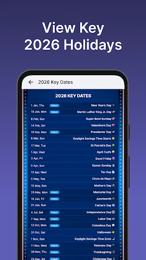 2026 Calendar Launcher screenshot