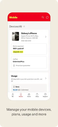 My Verizon screenshot